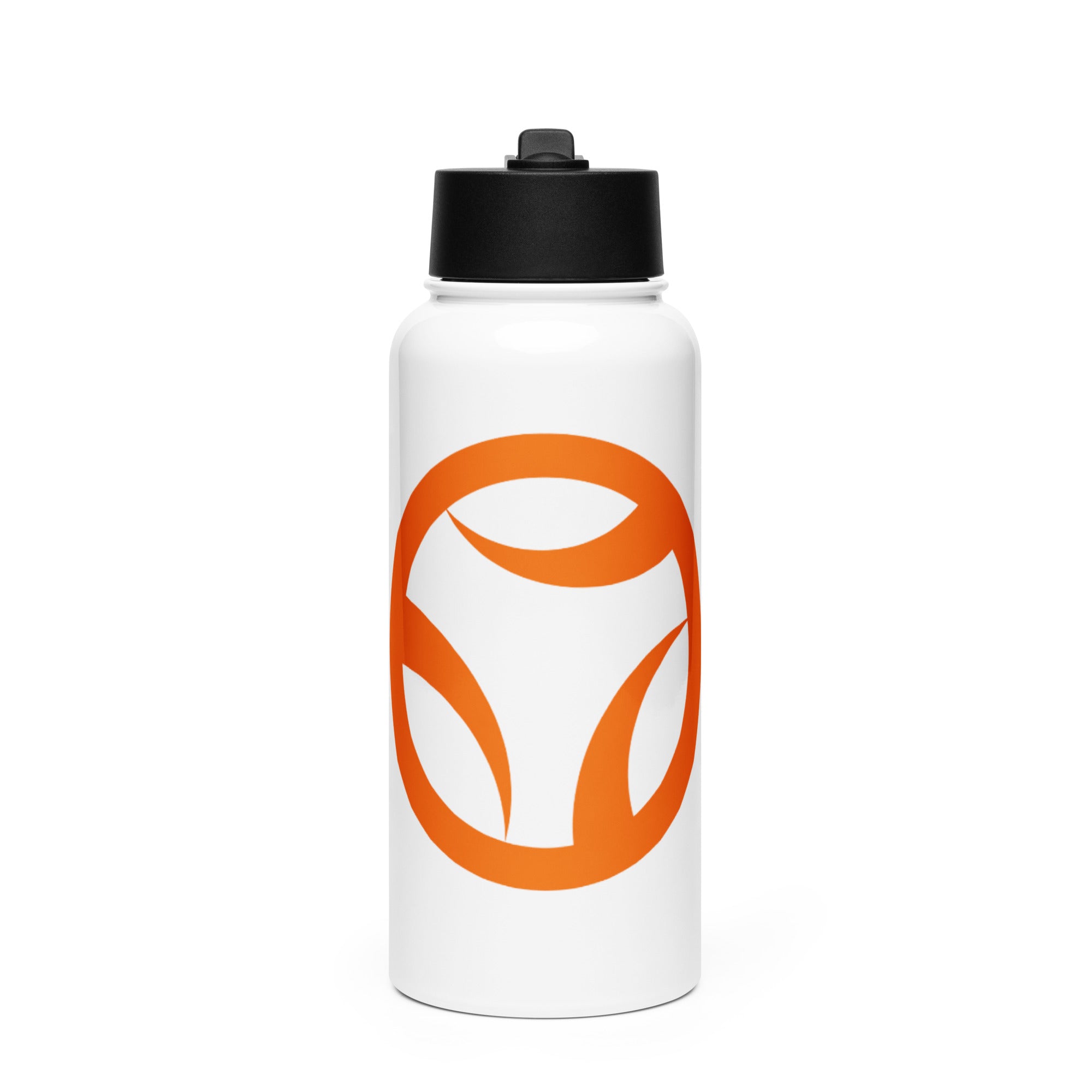 Edelstahl Trinkflasche mit Strohhalm