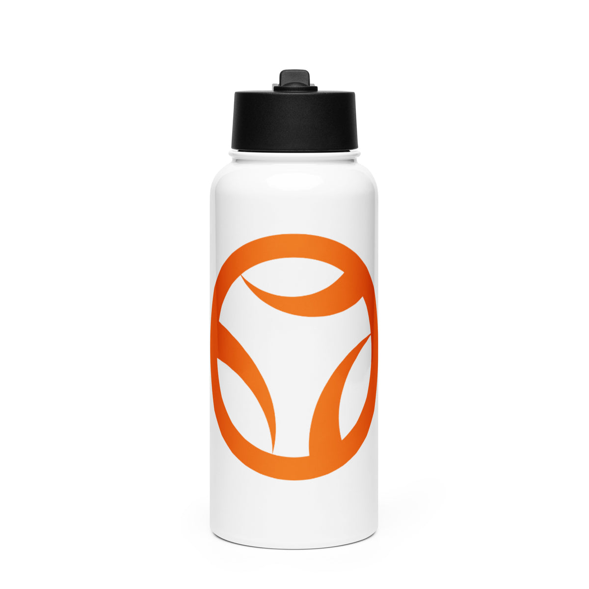 Edelstahl Trinkflasche mit Strohhalm